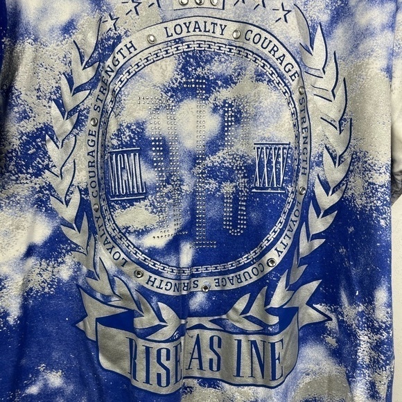 rise As 1ne Mens Short Sleeve Graphic Tee Blue White Cloud - Picture 4 of 11